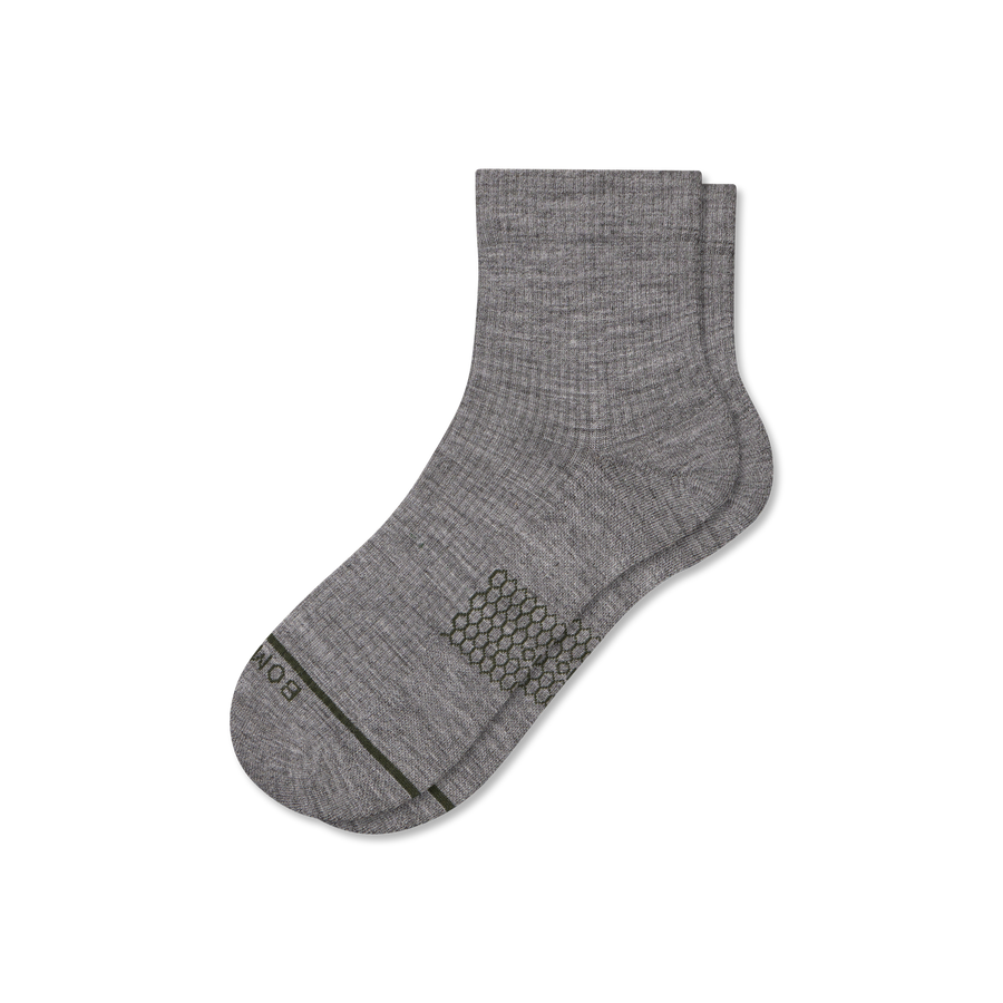 Men's Merino Wool Blend Modern Rib Quarter Socks - Easy Pair