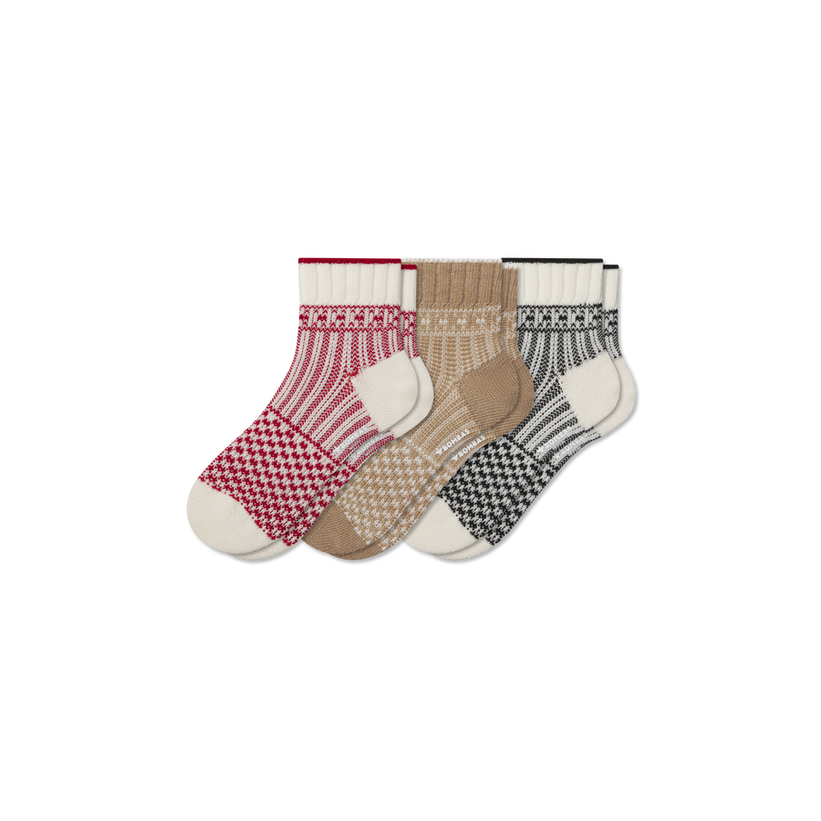 Women's Merino Wool Blend Sweater Quarter Sock 3-Pack - Classic Ready