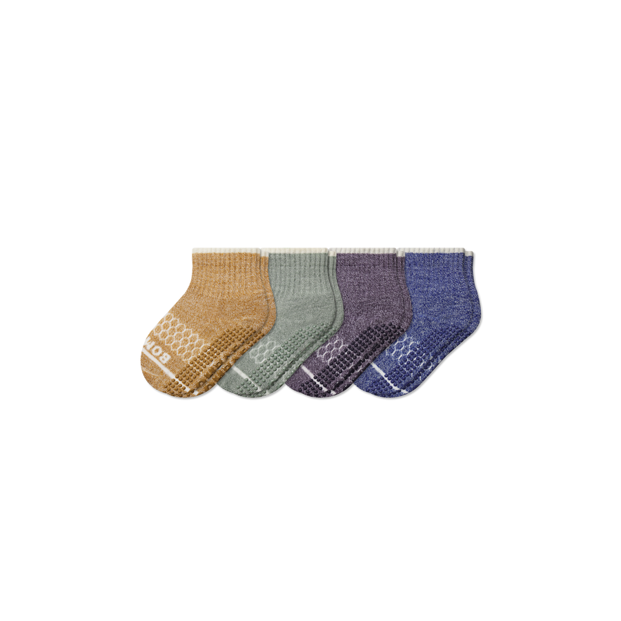 Toddler Merino Wool Blend Gripper Calf Sock 4-Pack - Modern Touch