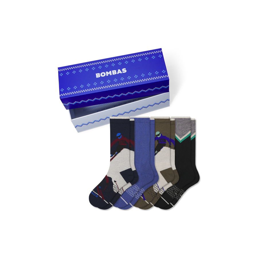 Men's Merino Wool Blend Calf Sock 4-Pack Gift Box - Ready Pair