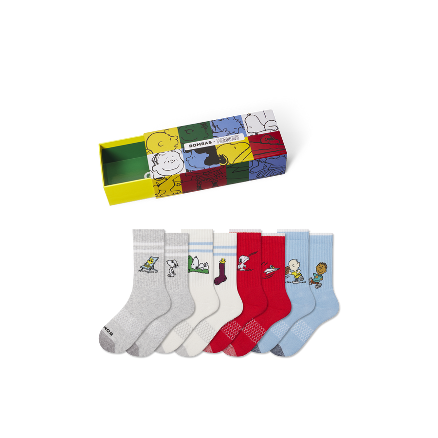 Peanuts x Bombas: Youth Calf Sock 4-Pack Gift Box - Simple Style