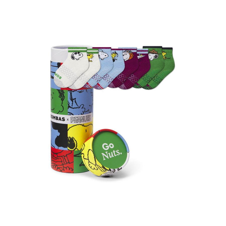 Peanuts x Bombas: Toddler Gripper Calf Sock 4-Pack Gift Box - Fresh Choice