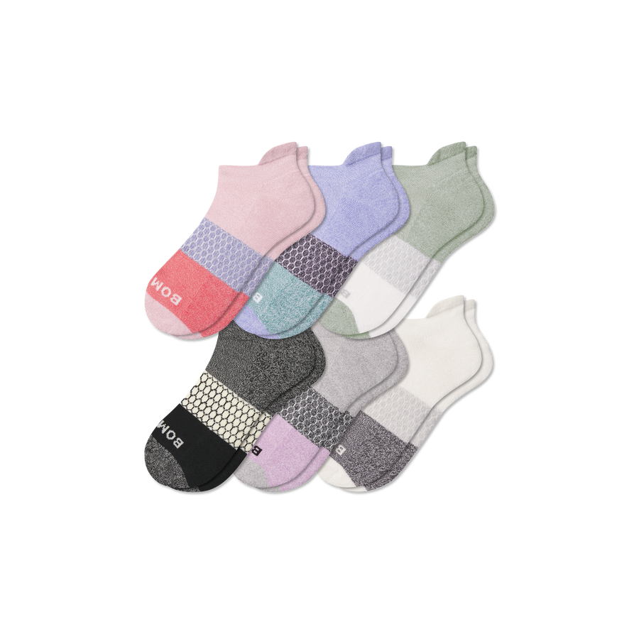Women's Tri-Block Ankle Sock 6-Pack - Simple Style
