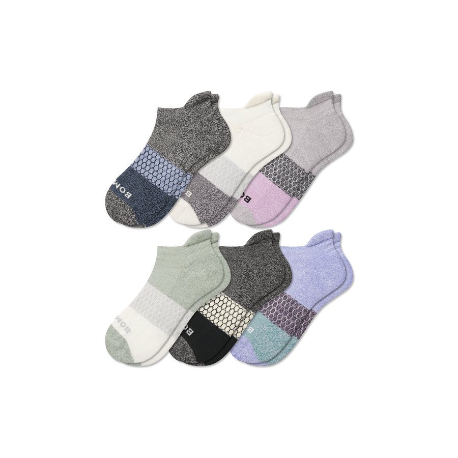 Youth Tri-Block Ankle Sock 6-Pack - Simple Style