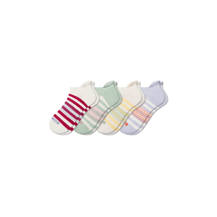 Youth Stripes Ankle Sock 4-Pack - Simple Style