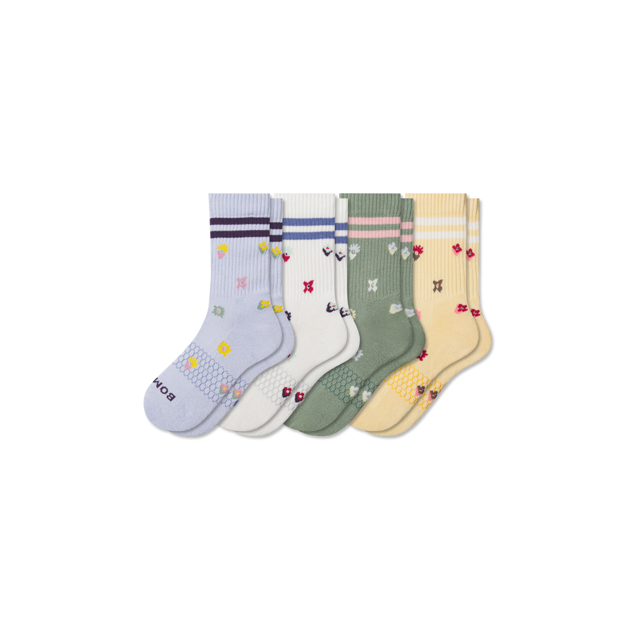 Youth Garden Party Calf Sock 4-Pack - Travel Pair