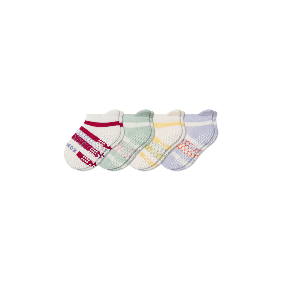 Toddler Stripes Gripper Ankle Sock 4-Pack - Fresh Choice