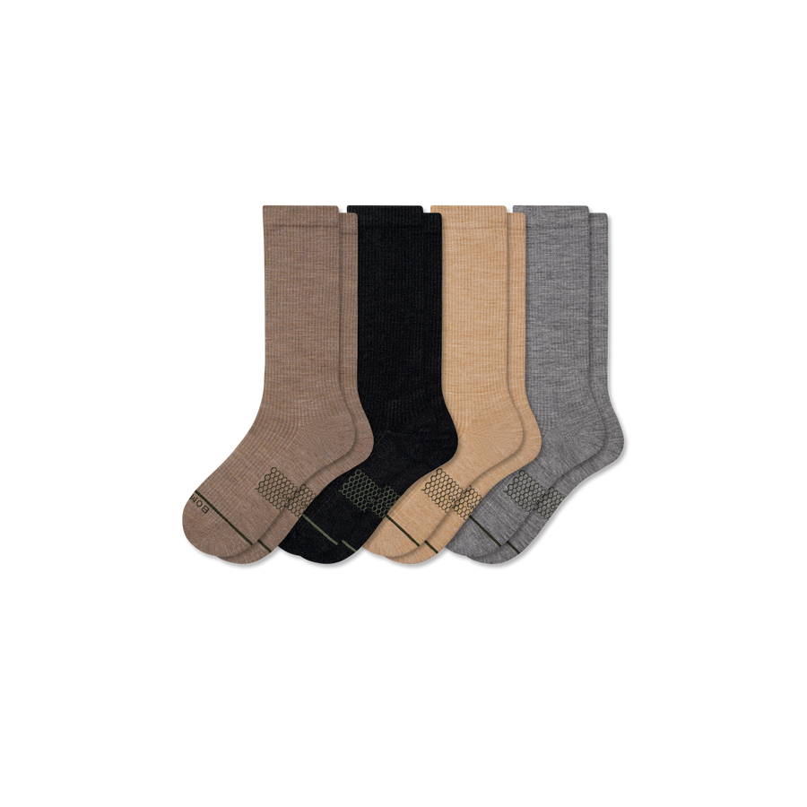 Men's Merino Wool Blend Modern Rib Calf Sock 4-Pack - Clean Finish