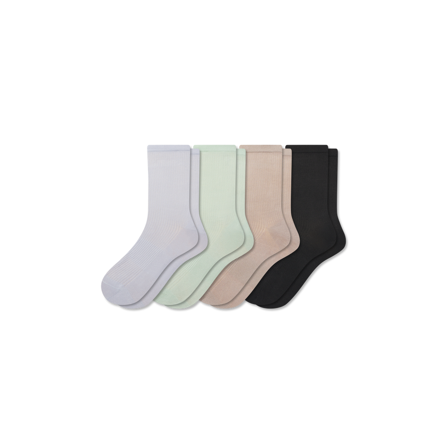 Women's Rib Half Calf Sock 4-Pack - Light Cushion