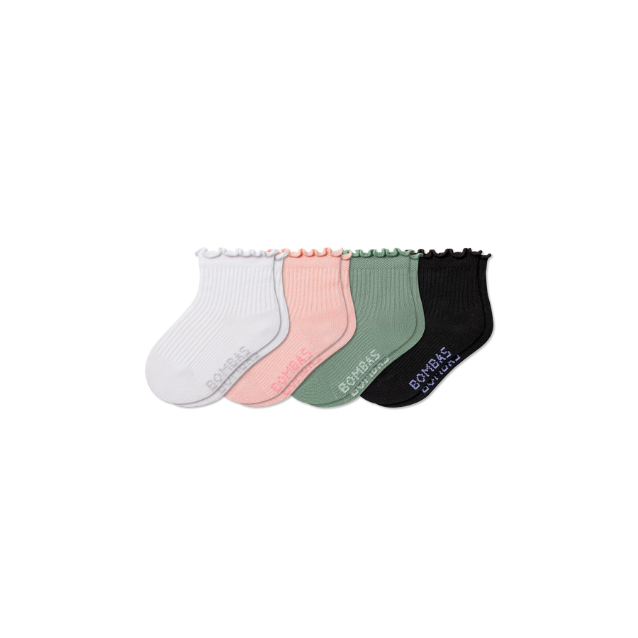 Toddler Ruffle Rib Calf Sock 4-Pack - Ready Pair