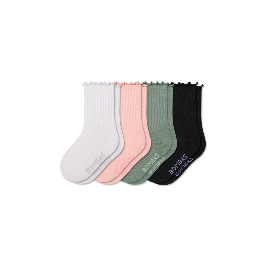 Junior Ruffle Rib Calf Sock 4-Pack - Everyday Pair