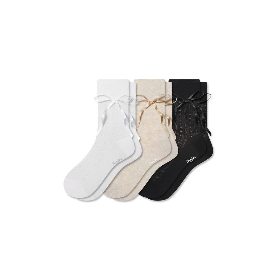 Women’s Bow Half Calf Sock 3-Pack - Travel Pair