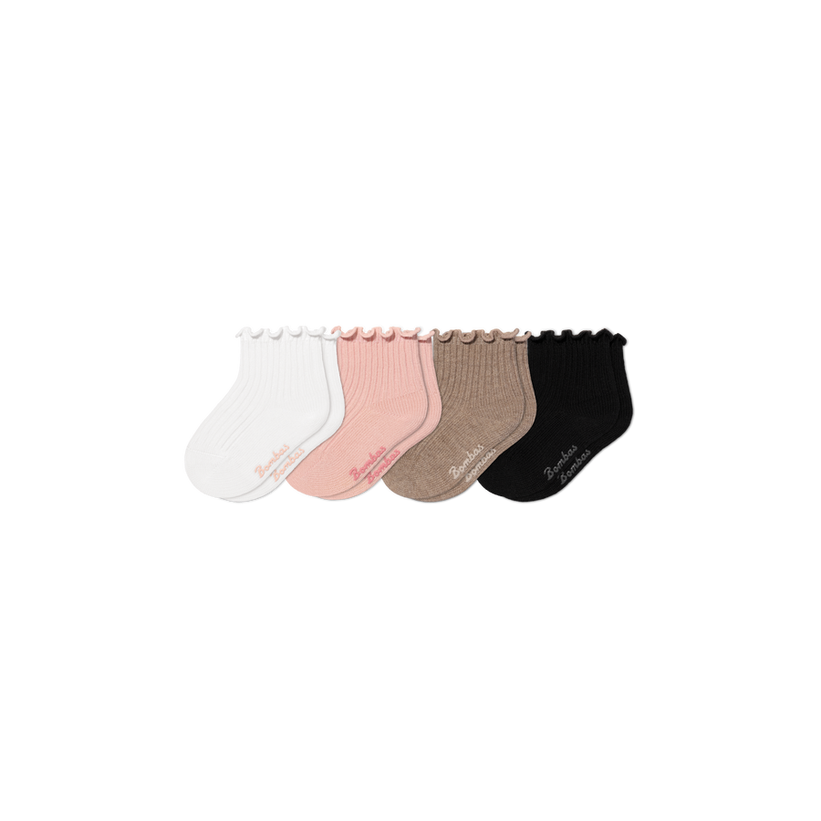 Baby Ruffle Rib Calf Sock 4-Pack (0-6 Months) - Soft Step