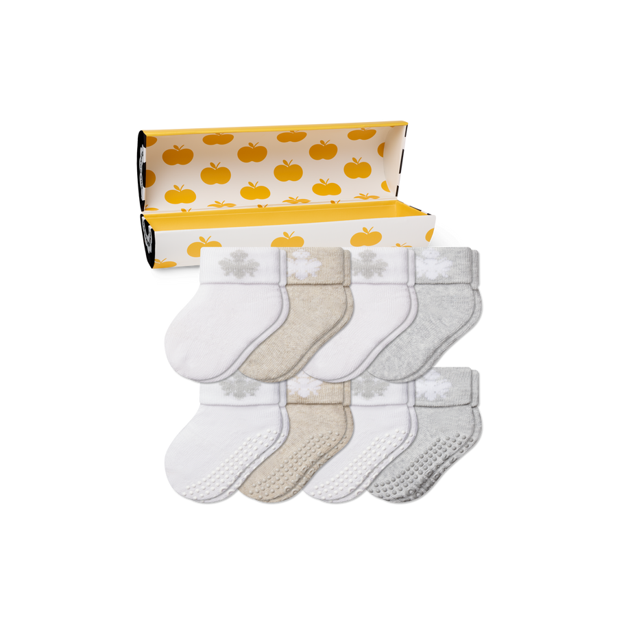 Baby's First Year Sock 8-Pack Gift Box - Simple Style