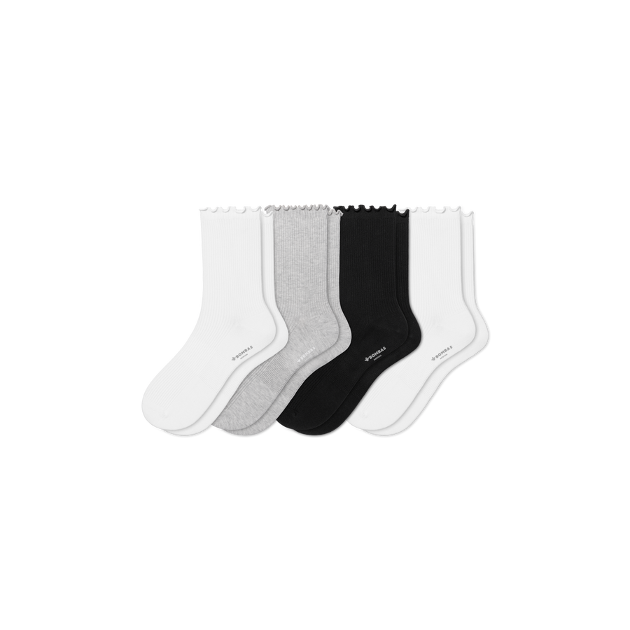 Women's Ruffle Rib Half Calf Sock 4-Pack - Easy Choice