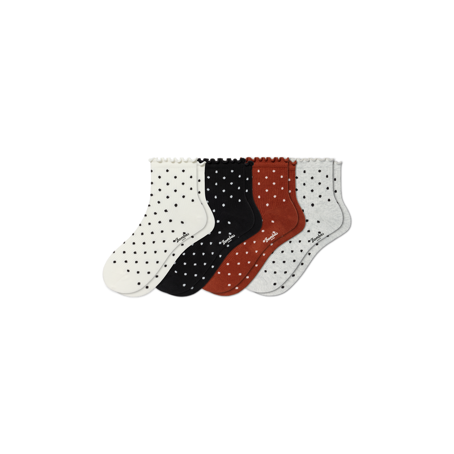 Women's Ruffle Rib Quarter Sock 4-Pack - Everyday Pair