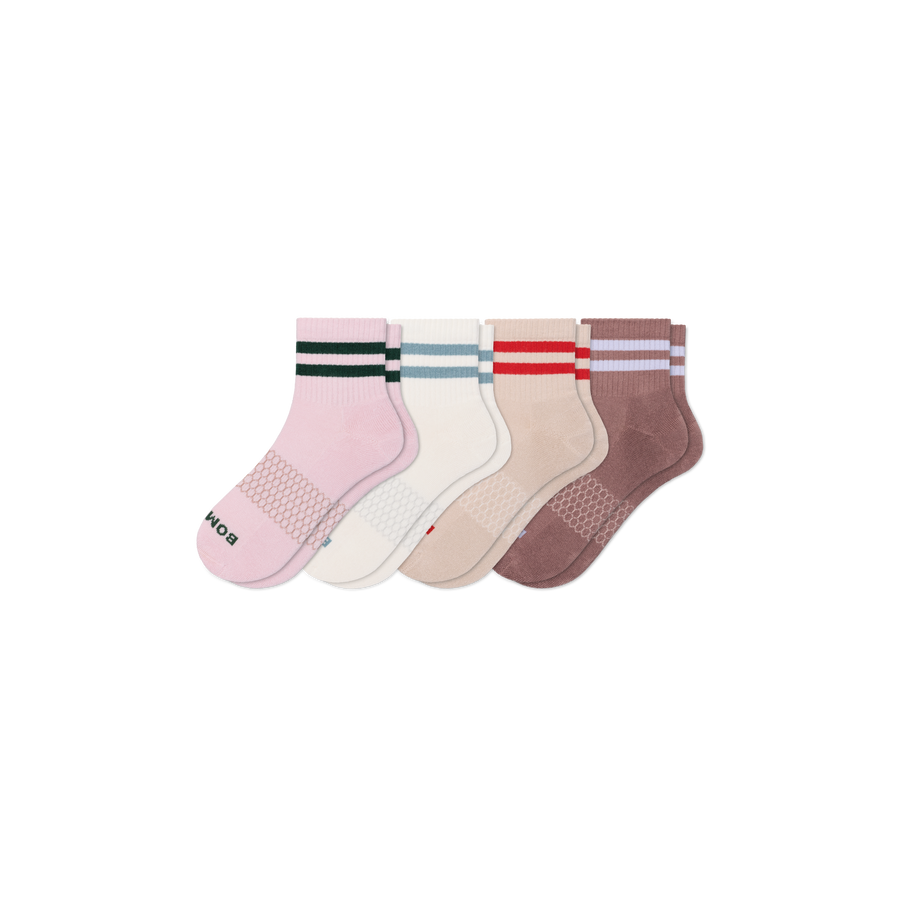 Women's Vintage Stripes Quarter Sock 4-Pack - Easy Pair