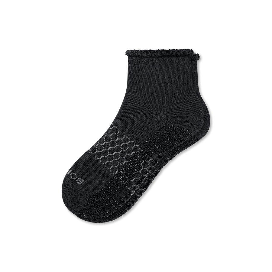 Men's Merino Wool Blend Roll-Top Gripper House Socks - Premium Pick