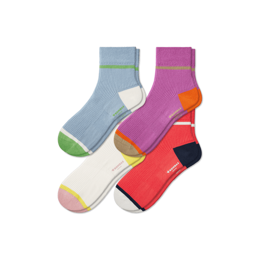 Women's Ribbed Quarter Sock 4-Pack - Fresh Step