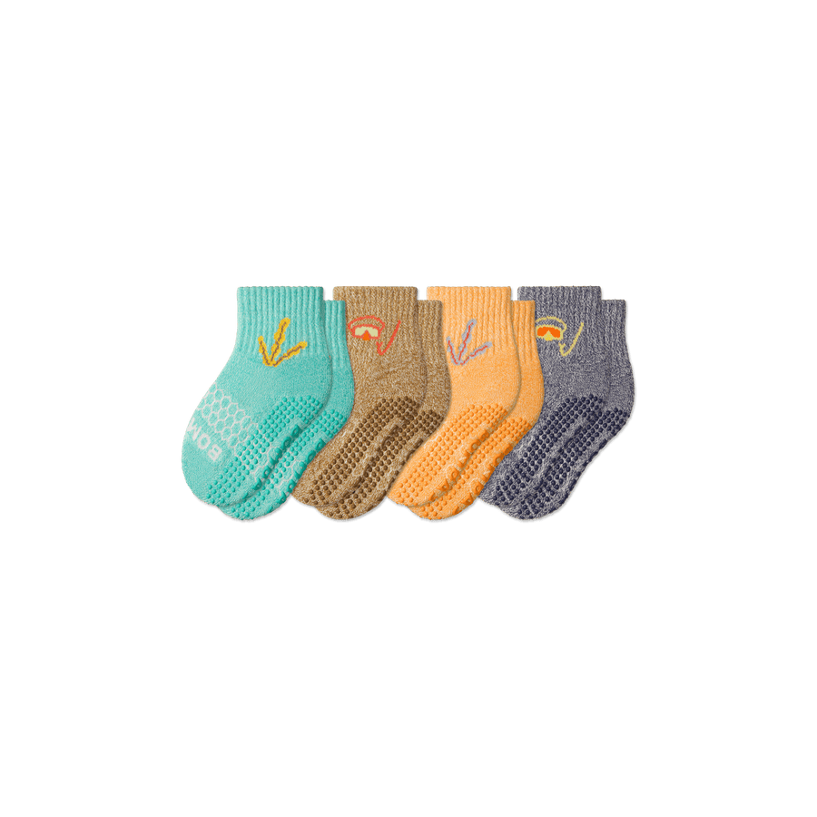 Toddler Aquatic Gripper Calf Sock 4-Pack - Travel Pair