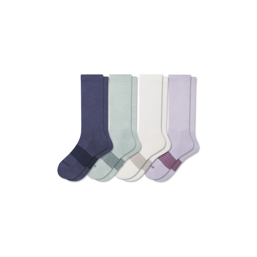 Women's Solids Calf Sock 4-Pack - Simple Style