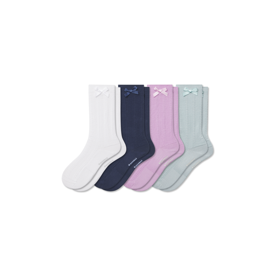 Youth Bow Calf Sock 4-Pack - Ready Pair