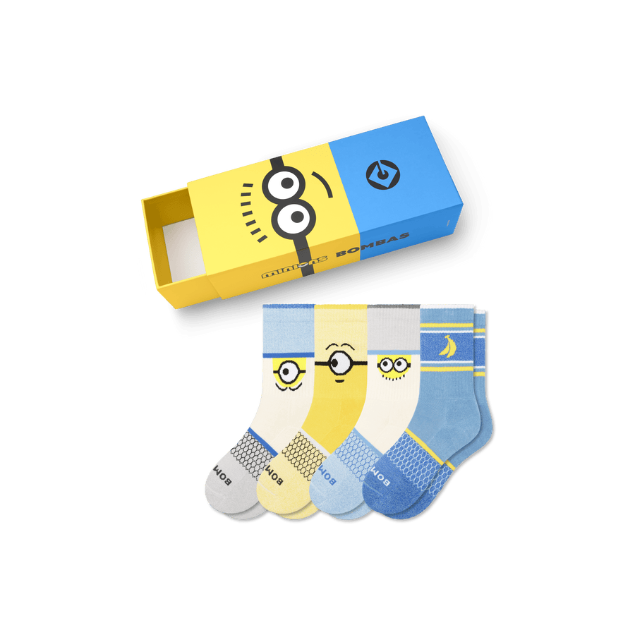 Youth Minions Calf Sock 4-Pack Gift Box - Soft Step