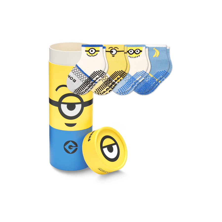 Toddler Minions Gripper Calf Sock 4-Pack Gift Box - All Day Fit