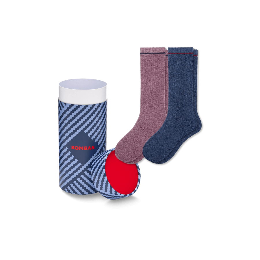 Men's Merino Wool Blend Cozy Sock 2-Pack Gift Box - Ready Pair
