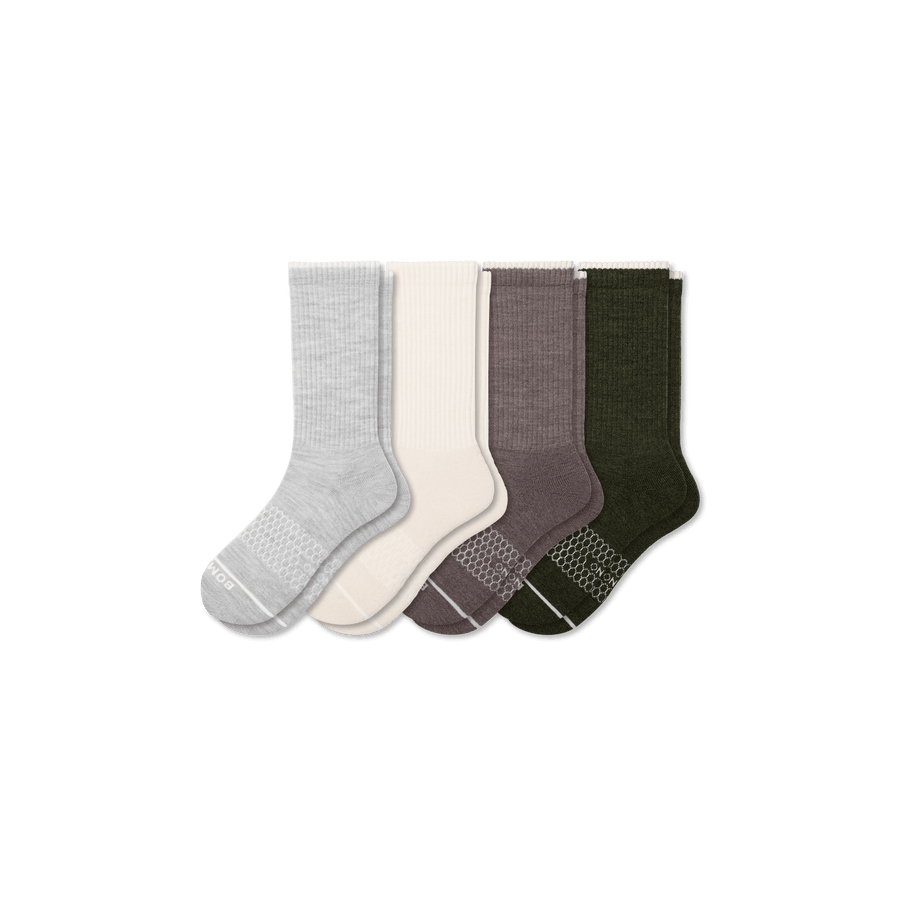Men's Merino Wool Blend Calf Sock 4-Pack - Daily Step