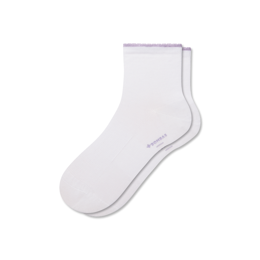 Women’s Scallop Cuff Quarter Socks - Essential Ready