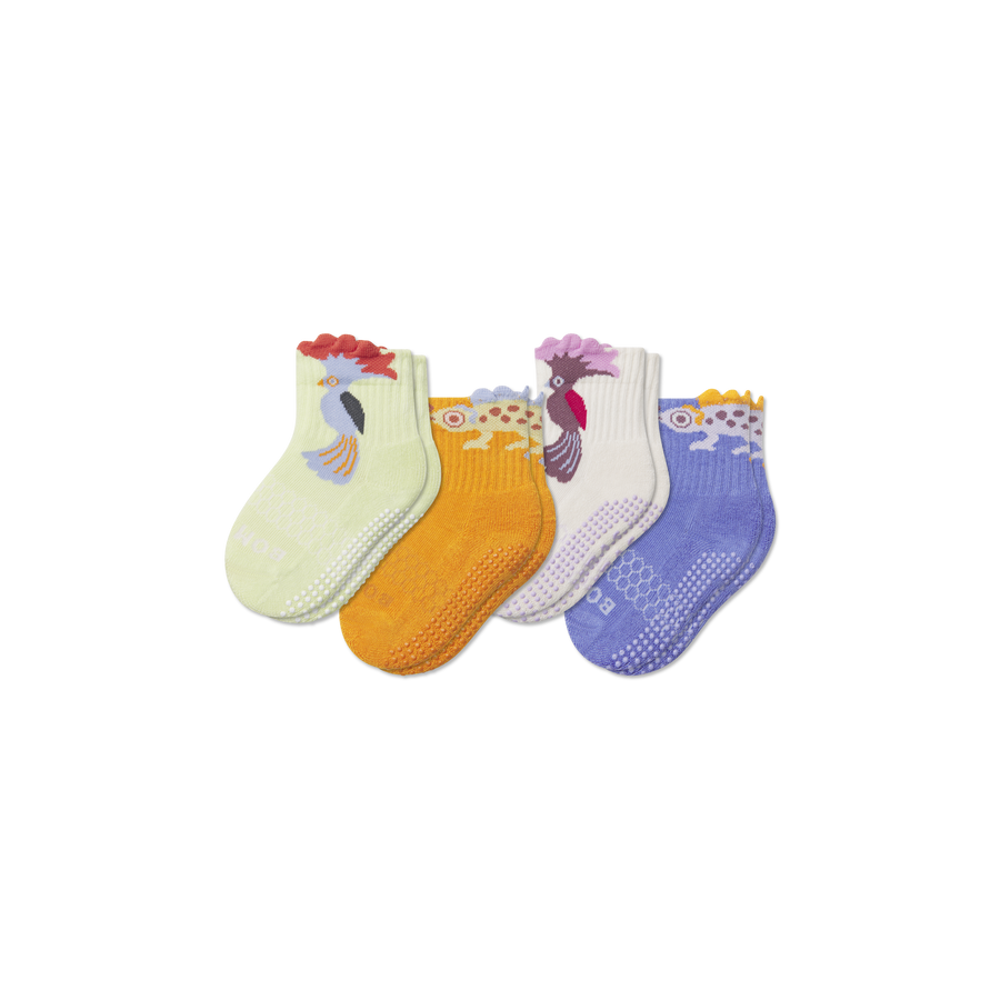Toddler Friends Gripper Calf Sock 4-Pack - Daily Step