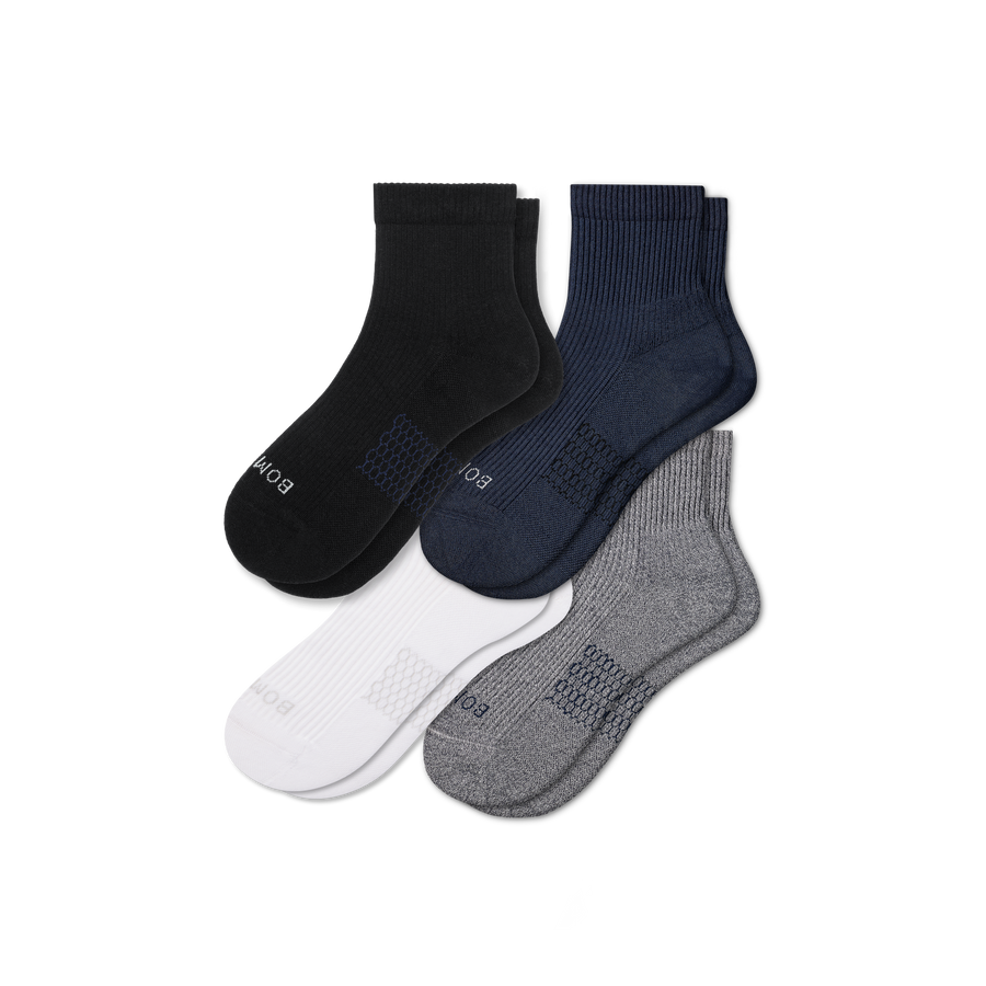 Men's Modern Rib Quarter Sock 4-Pack - Daily Cushion