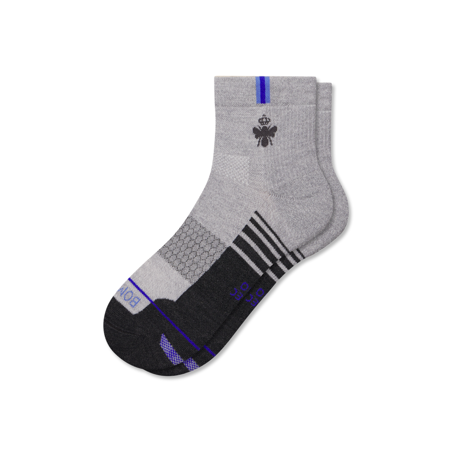 Men's Merino Wool Blend Run Quarter Socks - Classic Ready