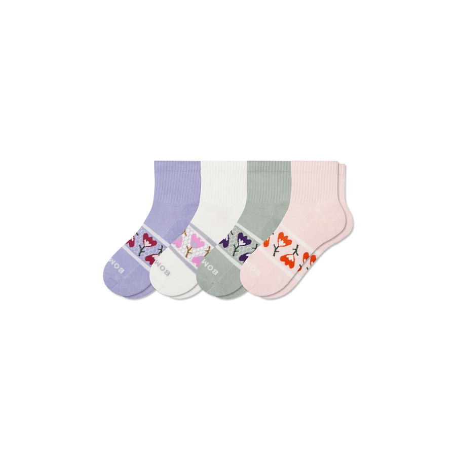 Women's Garden Party Quarter Sock 4-Pack - Essential Ready