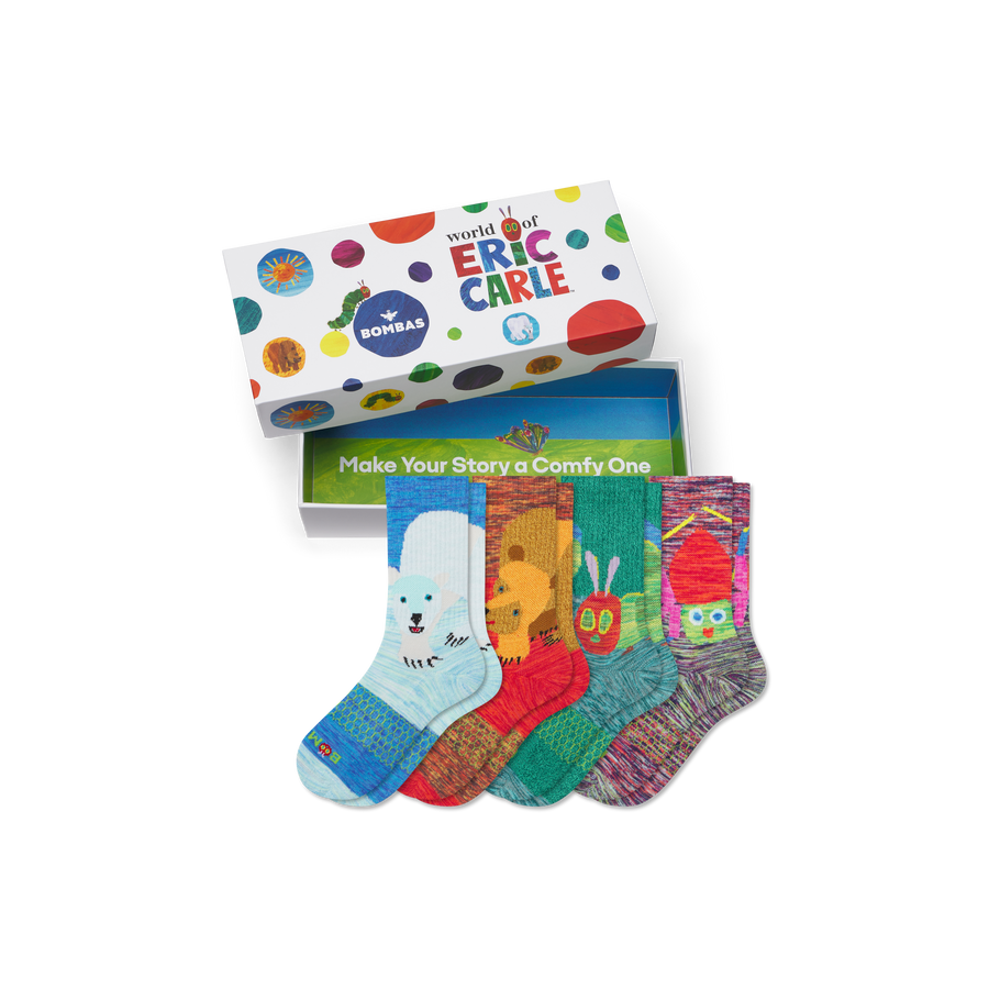 Youth Eric Carle Calf Sock 4-Pack Gift Box - Travel Pair