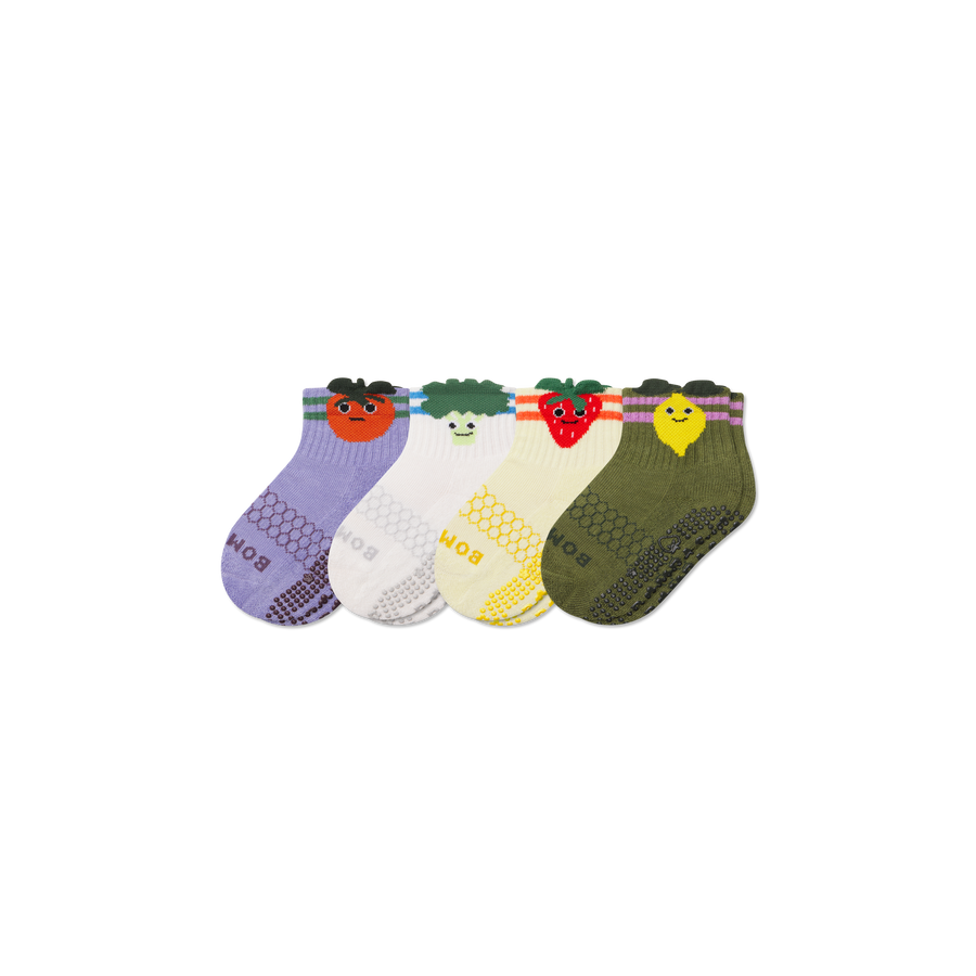 Toddler Fruits & Veggies Calf Sock 4-Pack - Daily Step