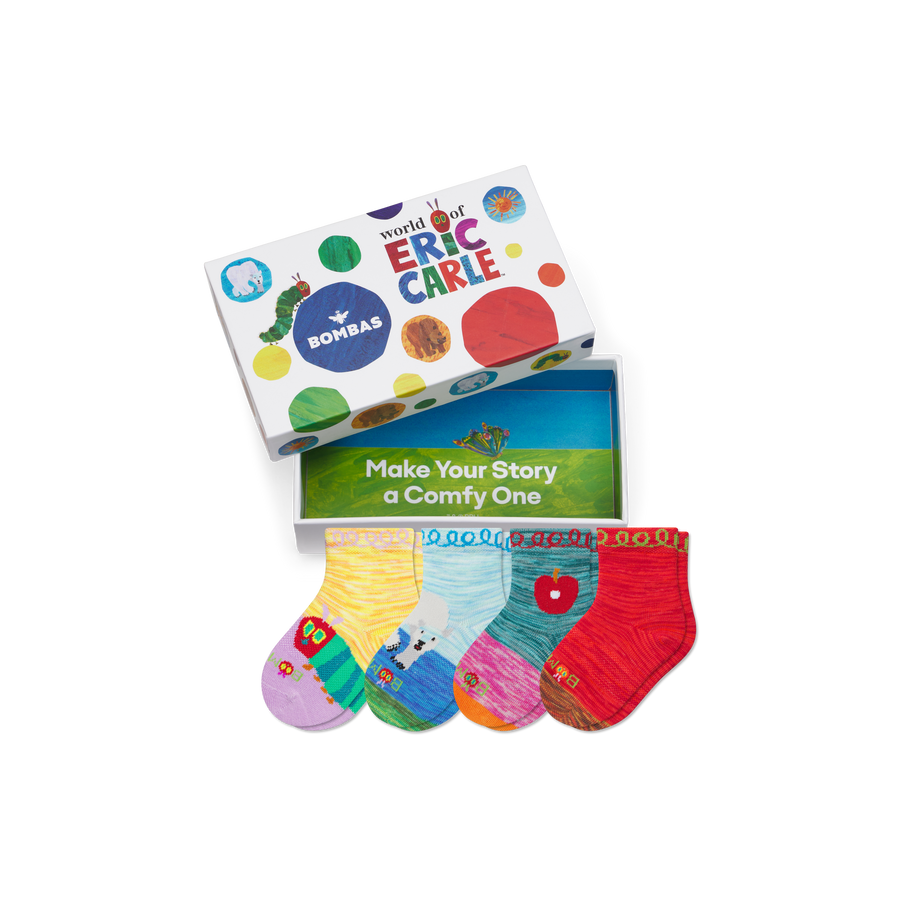Toddler Eric Carle Calf Sock 4-Pack Gift Box - Easy Pair