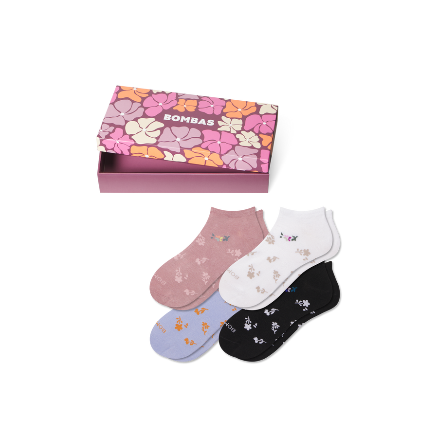 Women's Floral Ankle Sock 4-Pack Gift Box - Daily Step