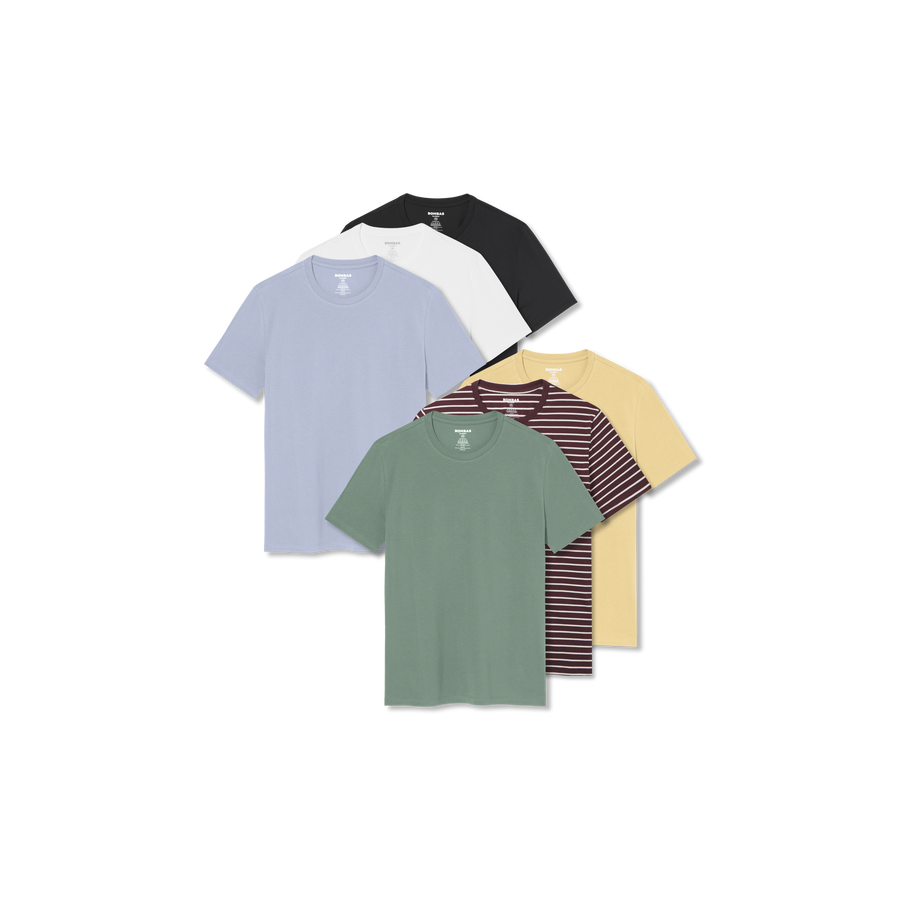 Men's Pima Cotton Crew Neck T-Shirt 6-Pack - Easy Choice