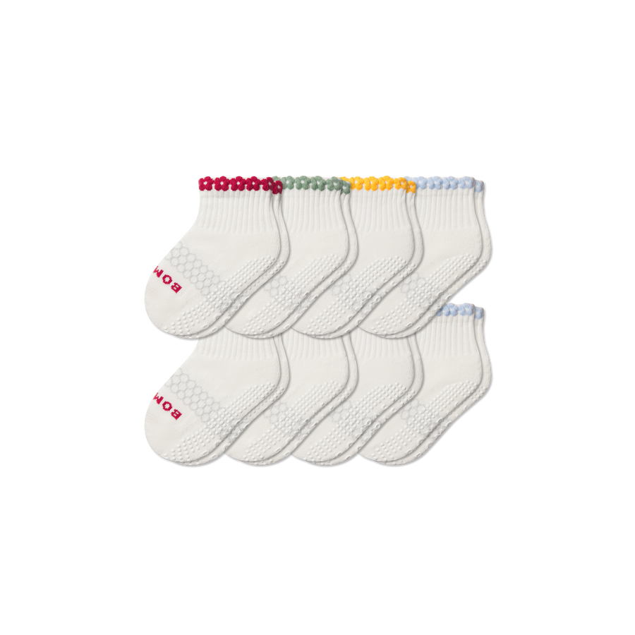 Toddler Daisy Chain Gripper Calf Sock 8-Pack - Fresh Step