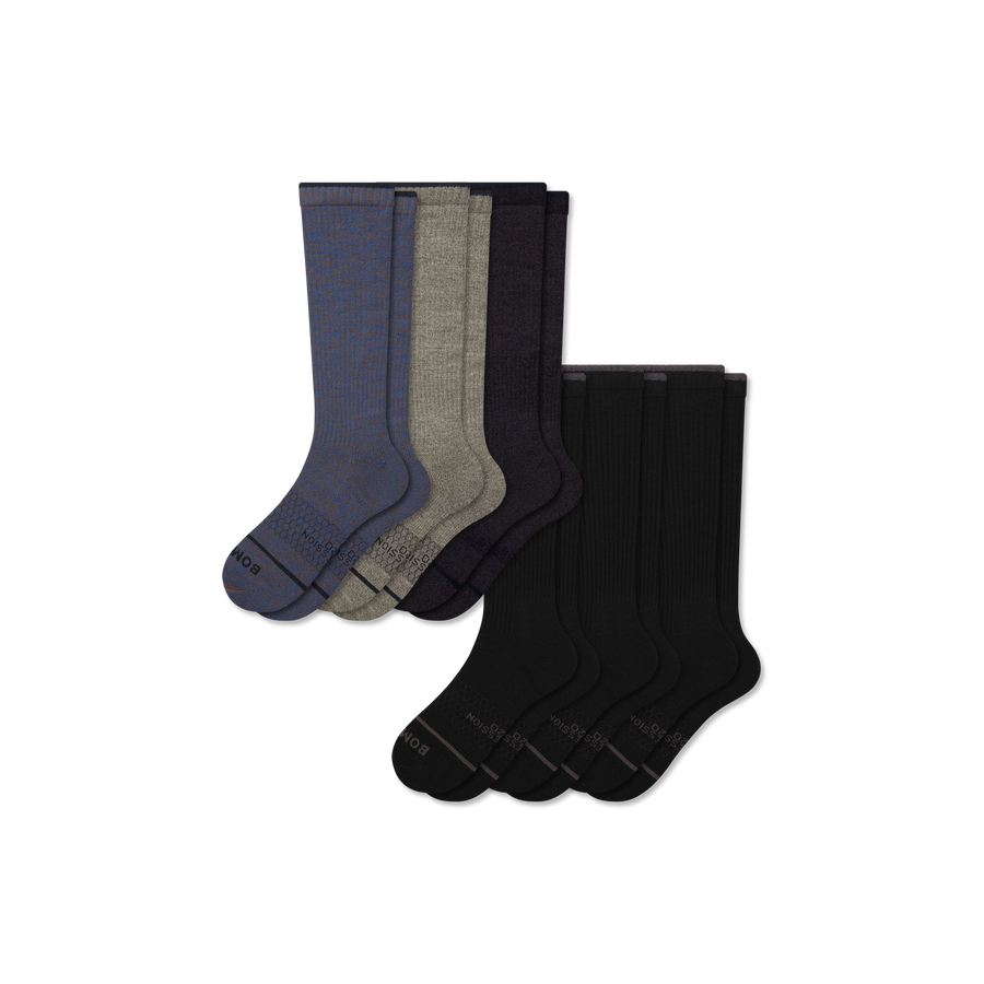 Men's Merino Wool Blend Knee High Sock 6-Pack (15-20mmHg) - Modern Touch