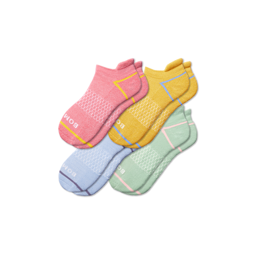 Women's Border Stripe Ankle Sock 4-Pack - Ready Pair