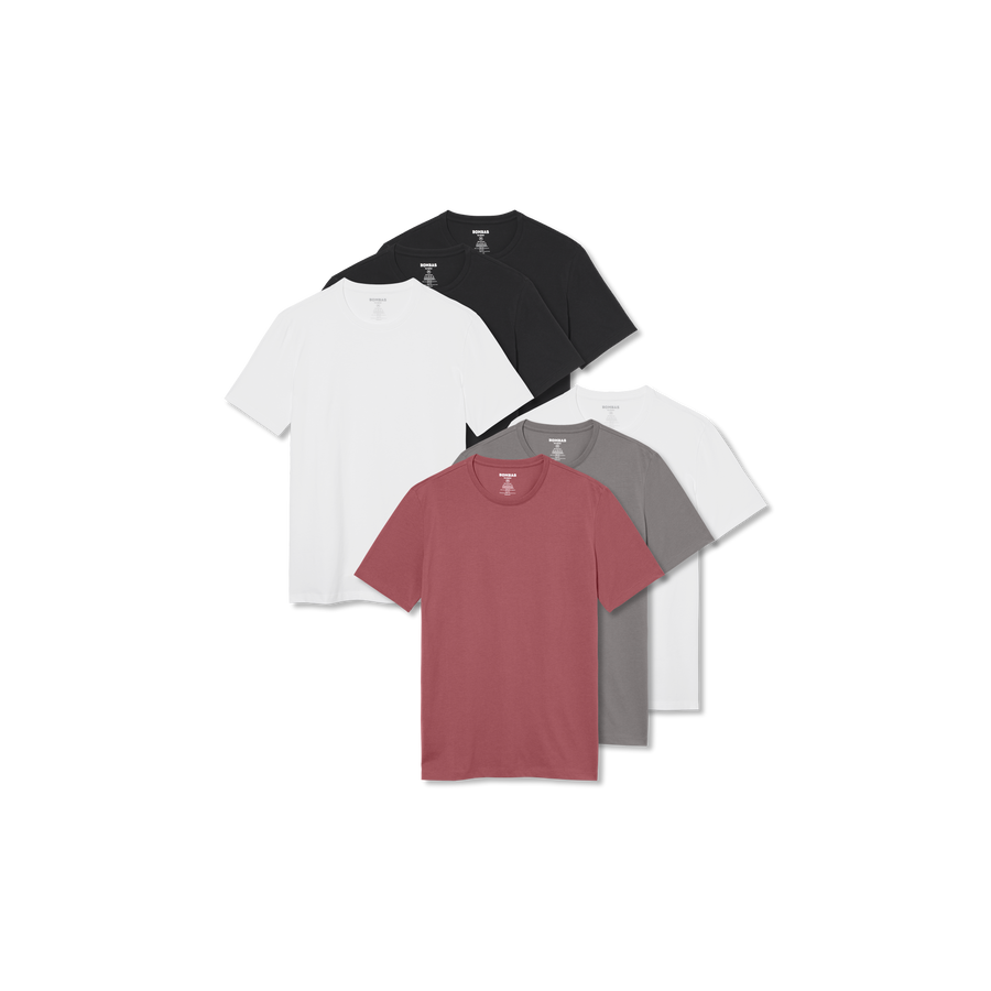 Men's Pima Cotton Slim Crew Neck T-Shirt 6-Pack - Daily Layer