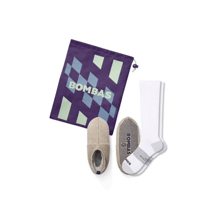 Women's Travel Sock and Gripper Slipper 2-Pack - Easy Pair
