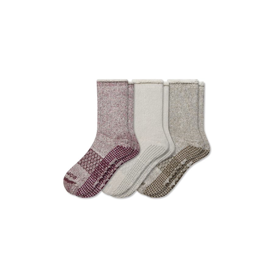 Men’s Roll-Top Merino Blend Gripper House Sock 3-Pack - Premium Pick