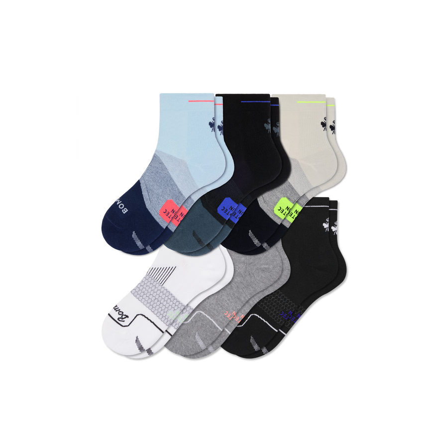 Men's Run Quarter Sock 6-Pack - Simple Style
