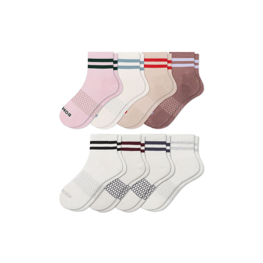 Women's Vintage Stripes Quarter Sock 8-Pack - Ready Pick