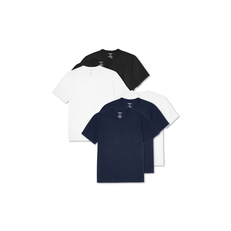 Men's Premium Weight Pocket Crew Neck T-Shirt 6-Pack - Ready Pair