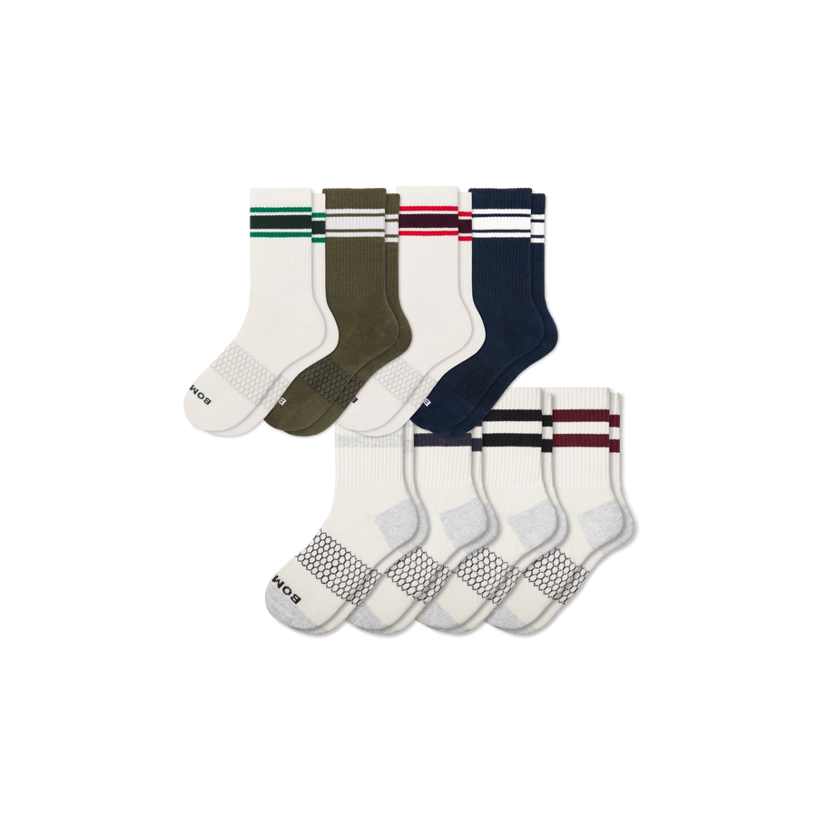 Men's Vintage Stripes Half Calf Sock 8-Pack - Everyday Pair